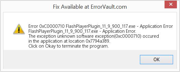 Fix FlashPlayerPlugin_11_9_900_117.exe - Application Error (Error Code 0xC0000710)
