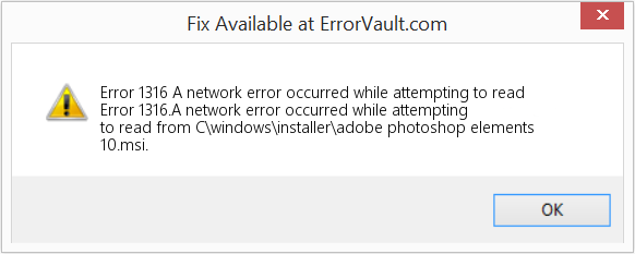 Fix A network error occurred while attempting to read (Error Code 1316)
