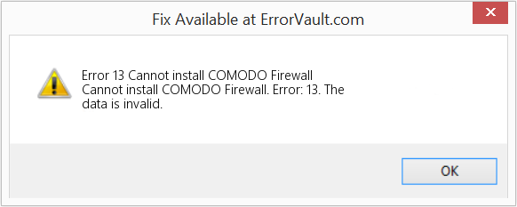 Fix Cannot install COMODO Firewall (Error Code 13)
