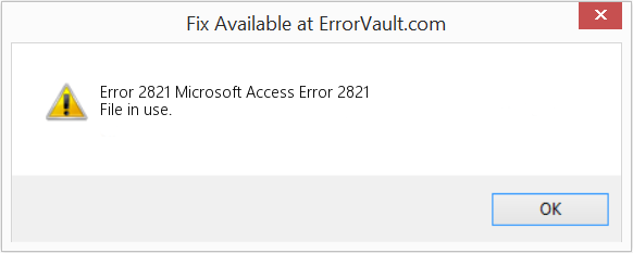 Fix Microsoft Access Error 2821 (Error Code 2821)