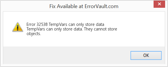 Fix TempVars can only store data (Error Code 32538)