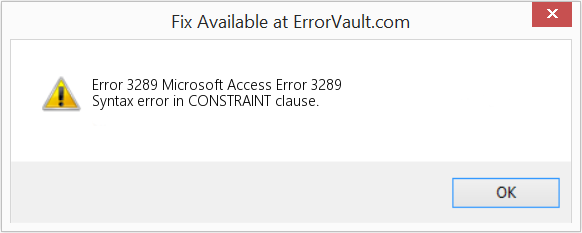 Fix Microsoft Access Error 3289 (Error Code 3289)