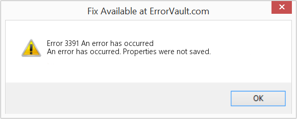 Fix An error has occurred (Error Code 3391)