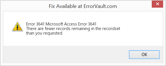Fix Microsoft Access Error 3641 (Error Code 3641)