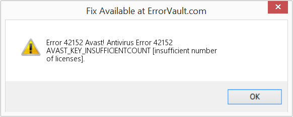 Fix Avast! Antivirus Error 42152 (Error Code 42152)