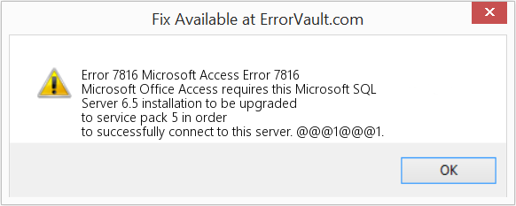 Fix Microsoft Access Error 7816 (Error Code 7816)