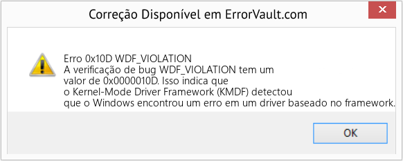 Fix WDF_VIOLATION (Error Erro 0x10D)