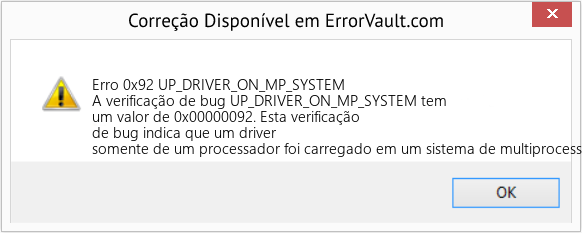 Fix UP_DRIVER_ON_MP_SYSTEM (Error Erro 0x92)