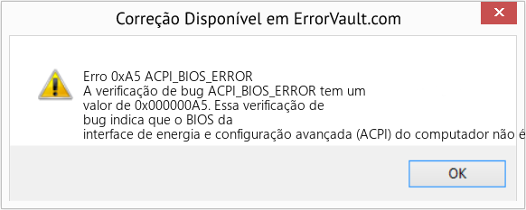 Fix ACPI_BIOS_ERROR (Error Erro 0xA5)