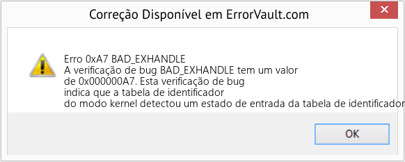 Fix BAD_EXHANDLE (Error Erro 0xA7)