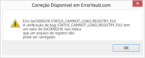 Fix STATUS_CANNOT_LOAD_REGISTRY_FILE (Error Erro 0xC0000218)