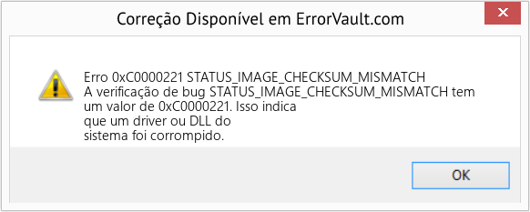 Fix STATUS_IMAGE_CHECKSUM_MISMATCH (Error Erro 0xC0000221)