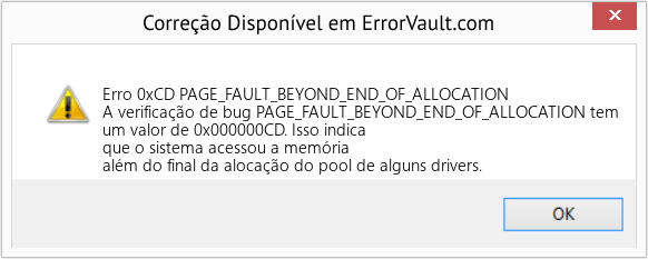 Fix PAGE_FAULT_BEYOND_END_OF_ALLOCATION (Error Erro 0xCD)