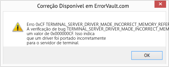 Fix TERMINAL_SERVER_DRIVER_MADE_INCORRECT_MEMORY_REFERENCE (Error Erro 0xCF)