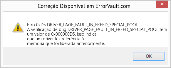 Fix DRIVER_PAGE_FAULT_IN_FREED_SPECIAL_POOL (Error Erro 0xD5)