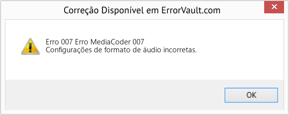 Fix Erro MediaCoder 007 (Error Erro 007)