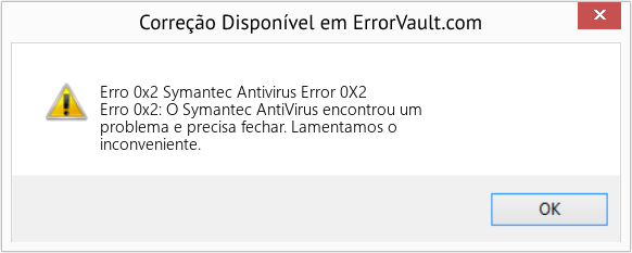 Fix Symantec Antivirus Error 0X2 (Error Erro 0x2)