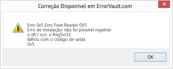 Fix Erro Foxit Reader 0X5 (Error Erro 0x5)