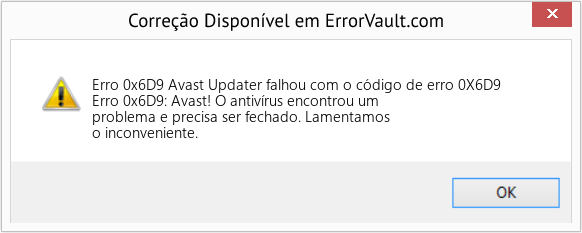 Fix Avast Updater falhou com o código de erro 0X6D9 (Error Erro 0x6D9)