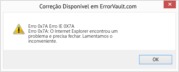 Fix Erro IE 0X7A (Error Erro 0x7A)