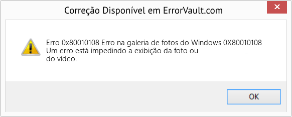 Fix Erro na galeria de fotos do Windows 0X80010108 (Error Erro 0x80010108)