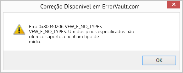 Fix VFW_E_NO_TYPES (Error Erro 0x80040206)