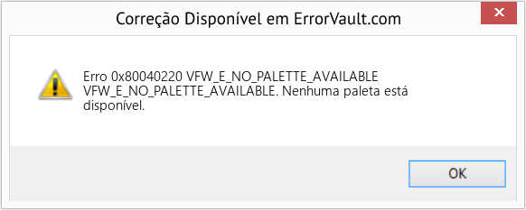 Fix VFW_E_NO_PALETTE_AVAILABLE (Error Erro 0x80040220)