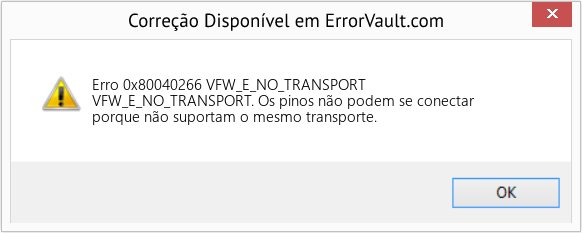 Download Error <?php echo $number; ?> (VFW_E_NO_TRANSPORT) Repair Tool Fix VFW_E_NO_TRANSPORT (Error Erro 0x80040266)