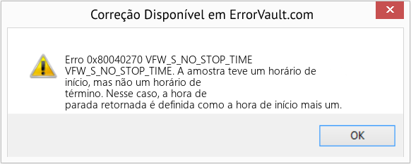 Fix VFW_S_NO_STOP_TIME (Error Erro 0x80040270)