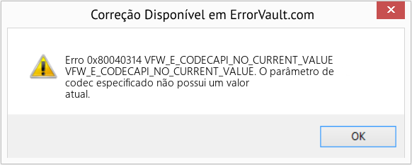 Fix VFW_E_CODECAPI_NO_CURRENT_VALUE (Error Erro 0x80040314)
