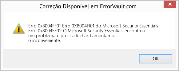Download Error <?php echo $number; ?> (Erro 0X8004Ff01 do Microsoft Security Essentials) Repair Tool Fix Erro 0X8004Ff01 do Microsoft Security Essentials (Error Erro 0x8004FF01)