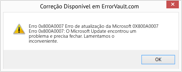 Fix Erro de atualização da Microsoft 0X800A0007 (Error Erro 0x800A0007)