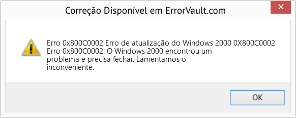 Fix Erro de atualização do Windows 2000 0X800C0002 (Error Erro 0x800C0002)