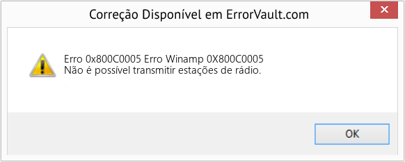 Fix Erro Winamp 0X800C0005 (Error Erro 0x800C0005)