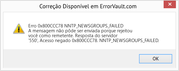 Fix NNTP_NEWSGROUPS_FAILED (Error Erro 0x800CCC78)