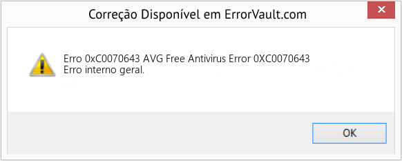 Fix AVG Free Antivirus Error 0XC0070643 (Error Erro 0xC0070643)