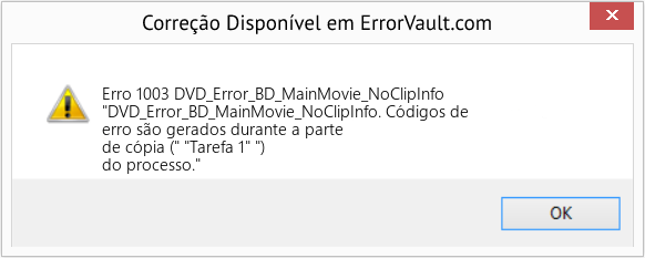 Fix DVD_Error_BD_MainMovie_NoClipInfo (Error Erro 1003)