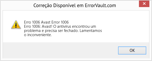 Fix Avast Error 1006 (Error Erro 1006)