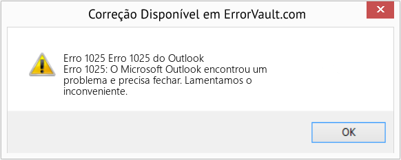 Fix Erro 1025 do Outlook (Error Erro 1025)