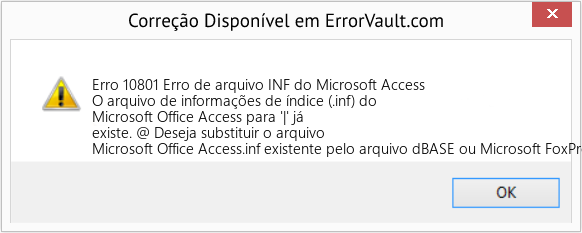 Fix Erro de arquivo INF do Microsoft Access (Error Erro 10801)