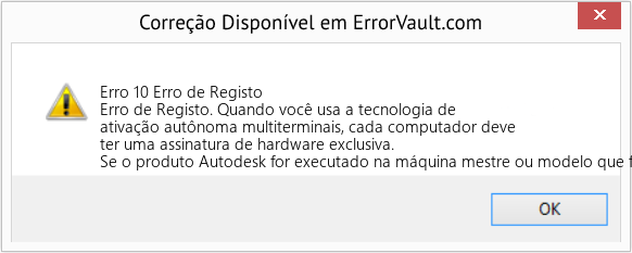Fix Erro de Registo (Error Erro 10)