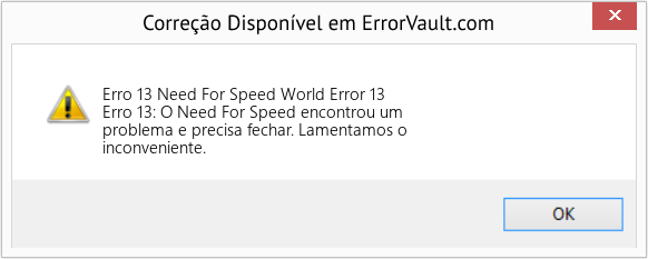 Fix Need For Speed ​​World Error 13 (Error Erro 13)