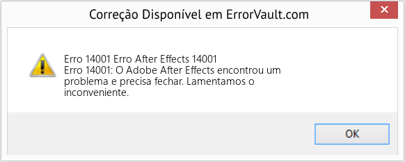 Fix Erro After Effects 14001 (Error Erro 14001)