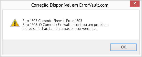 Fix Comodo Firewall Error 1603 (Error Erro 1603)
