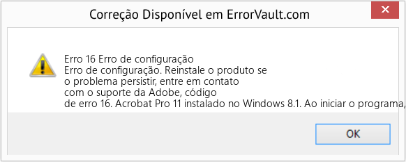 Download Error <?php echo $number; ?> (Erro de configuração) Repair Tool Fix Erro de configuração (Error Erro 16)