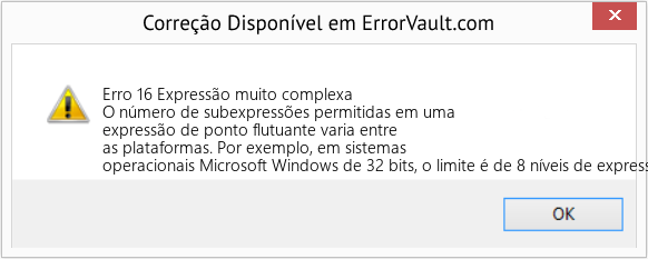 Download Error <?php echo $number; ?> (Expressão muito complexa) Repair Tool Fix Expressão muito complexa (Error Erro 16)