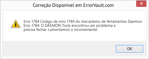 Download Error <?php echo $number; ?> (Código de erro 1784 do mecanismo de ferramentas Daemon) Repair Tool Fix Código de erro 1784 do mecanismo de ferramentas Daemon (Error Erro 1784)
