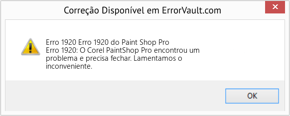 Fix Erro 1920 do Paint Shop Pro (Error Erro 1920)