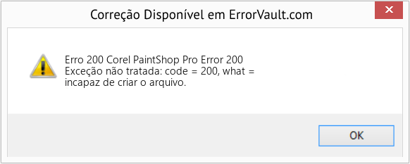 Fix Corel PaintShop Pro Error 200 (Error Erro 200)