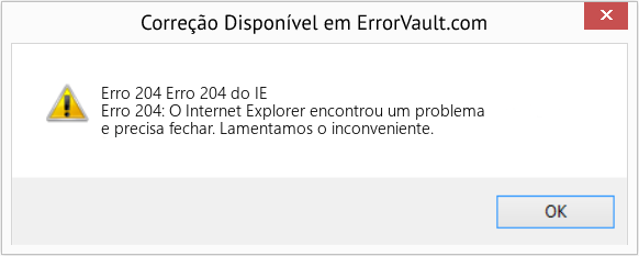 Fix Erro 204 do IE (Error Erro 204)